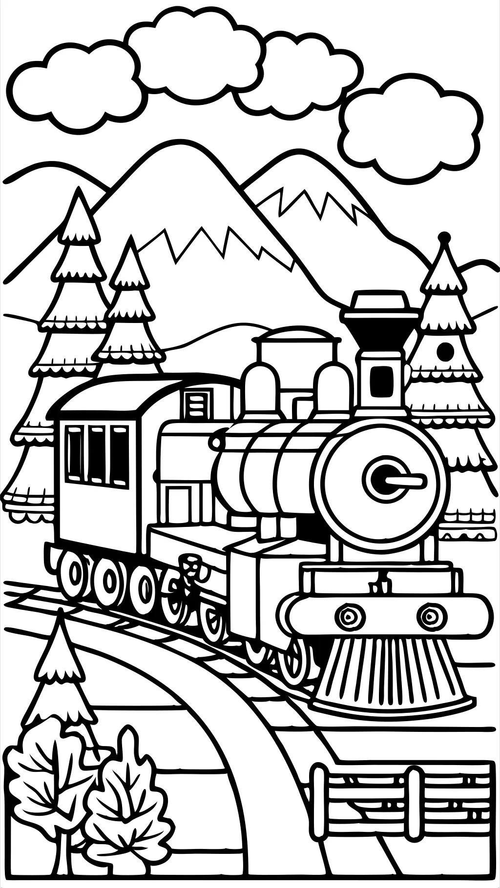 steam locomotive coloring pages